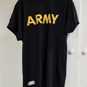 Men's Black T-Shirt with Yellow 'ARMY' Print